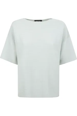 Fabiana Filippi Femme, Tops, Vert, Taille: 36 FR Pull col rond à manches courtes
