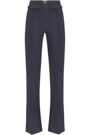 Elisabetta Franchi Femme, Pantalons, Gris, Taille: 46 FR Pantalon Élégant Femme