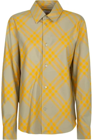 Burberry Femme, Blouses et Chemises, Jaune, Taille: 36 FR Chemise en coton à carreaux