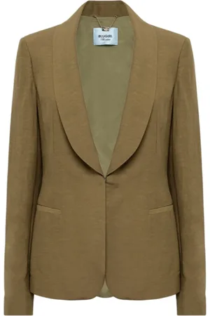 Blugirl Femme, Vestes, Vert, Taille: 38 FR Élégant Style de Mode en Lin