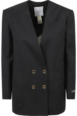 Patou Femme, Vestes, Noir, Taille: 38 FR Veste Noire à Double Boutonnage