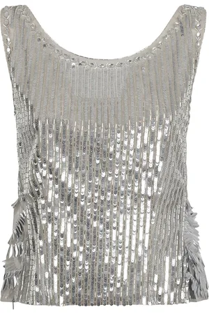 Alberta Ferretti Femme, Tops, Gris, Taille: 34 FR Top Gris Style Élégant
