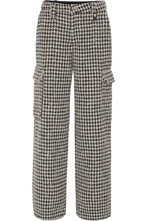 ROTATE Femme, Pantalons, Brun, Taille: 36 FR Pantalon Houndstooth Pailleté, Noir