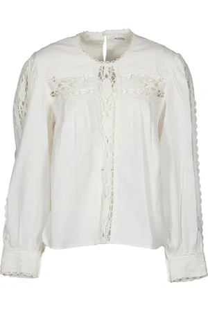 Isabel Marant Femme, Blouses et Chemises, Blanc, Taille: 40 FR Chemise Blanche en Lin et Coton avec Dentelle