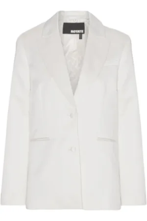 ROTATE Femme, Vestes, Blanc, Taille: 40 FR Blazer en Twill Délicat en Egret