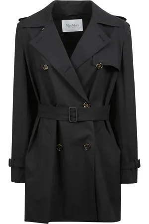 Max Mara Femme, Manteaux, Noir, Taille: 38 FR Veste Courte Imperméable à Double Boutonnage