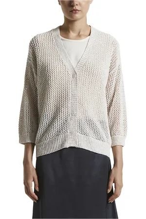 PESERICO SIGN Femme, Pulls, , Taille: 40 FR Cardigan mouliné en mélange de coton avec paillettes