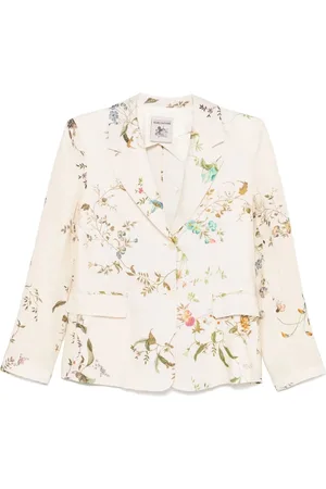 SEMICOUTURE Femme, Vestes, Blanc, Taille: 36 FR Veste Fleur