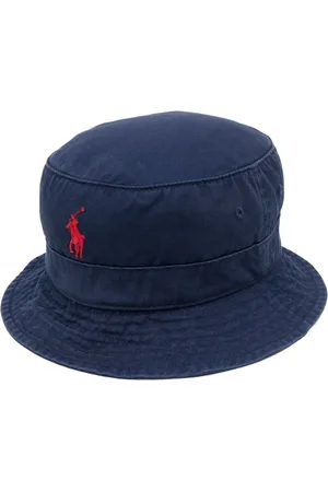 Ralph Lauren Homme, Accessoires, Bleu, Taille: L Chapeau Seau Bleu avec Polo Bear