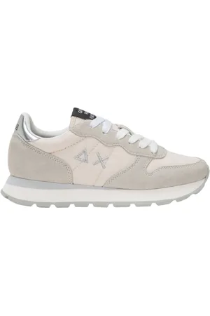 sun68 Femme, Chaussures, Blanc, Taille: 36 EU Baskets Casual en Cuir et Tissu Blanc Femme