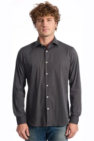 BALDININI Homme, Chemises, Gris, Taille: XL Chemise Slim Fit en Coton Gris