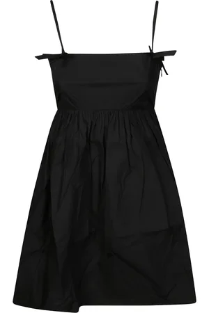 Ganni Femme, Robes, Noir, Taille: 40 FR Robe à Bretelles en Popeline