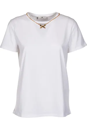 Elisabetta Franchi Femme, Tops, Blanc, Taille: 44 FR Collection de T-shirts et Polos élégants