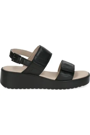 Caprice Femme, Chaussures, Noir, Taille: 41 EU Sandales Plates Noires Ouvertes Femme
