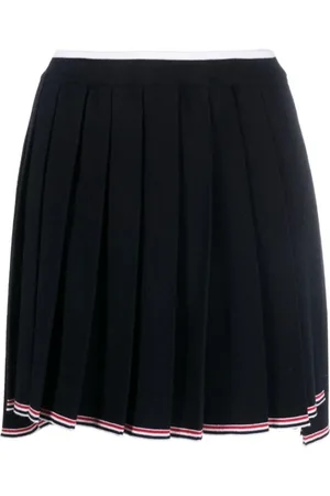 Thom Browne Femme, Jupes, Bleu, Taille: 36 FR Mini Jupe Bleue en Laine Mérinos