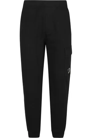 C.P. Company Homme, Pantalons, Noir, Taille: M Pantalon de Sport en Coton Polaire Noir