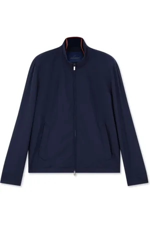 Paul & Shark Homme, Vestes, Bleu, Taille: XL Bomber Luxueux en Laine et Soie