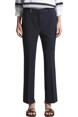 PESERICO SIGN Femme, Pantalons, Bleu, Taille: 44 FR Pantalon en tissu de viscose et coton double