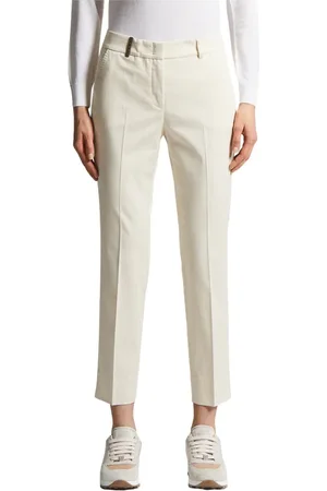PESERICO SIGN Femme, Pantalons, , Taille: 32 FR Pantalon cigarette en satin de coton léger