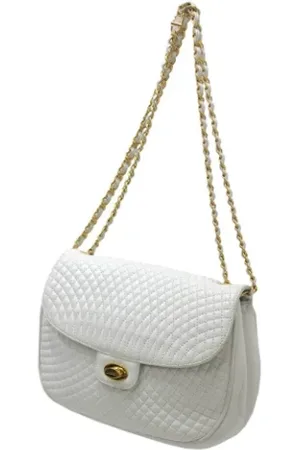 Bally Femme, Pre-owned, Blanc, Taille: ONE Size Pre-owned Tissu sacs-ports-paule