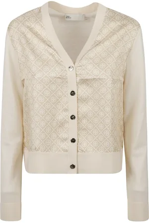 Tory Burch Femme, Pulls, , Taille: 40 FR Cardigan Court en Soie Devant Pulls