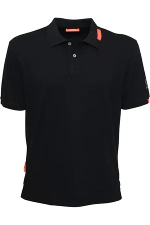 sunseeker Homme, Tops, Noir, Taille: S Polo Classique Noir avec Détail de Tag Fluorescent
