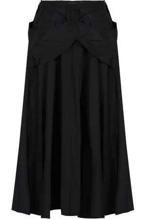Maison Margiela Femme, Jupes, Noir, Taille: 36 FR Jupe Midi en Taffetas Noir avec