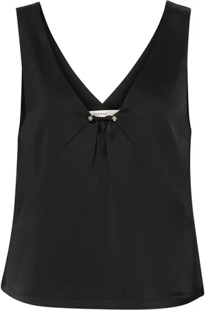 Gestuz Femme, Tops, Noir, Taille: 42 FR Élégant Top Noir avec Bretelles