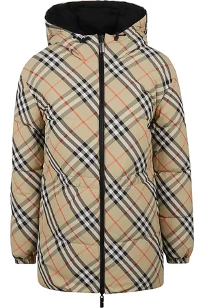 Burberry Femme, Vestes, , Taille: 38 FR Veste réversible en duvet à carreaux et à capuche