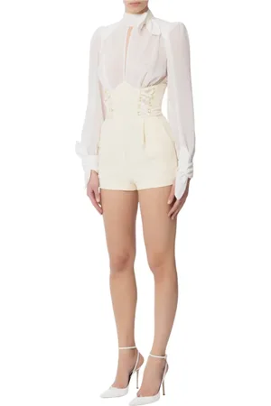 Elisabetta Franchi Femme, Combinaisons et Ensembles, Blanc, Taille: 42 FR Haut Mode Femme 100%pl Élégant