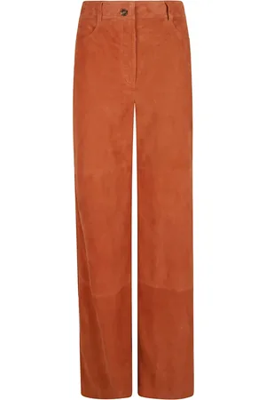 Alberta Ferretti Femme, Pantalons, Brun, Taille: 38 FR Pantalon en cuir marron