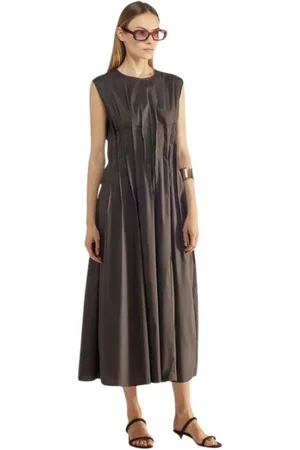 LIVIANA CONTI Femme, Robes, Brun, Taille: 38 FR Robe Midi Chocolat En Coton