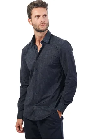 HUGO BOSS Homme, Chemises, Bleu, Taille: S Chemise Bleue en Coton à Boutons