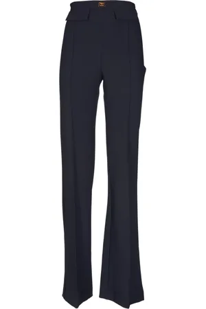Elisabetta Franchi Femme, Pantalons, Noir, Taille: 36 FR Pantalon Noir en Crêpe Stretch
