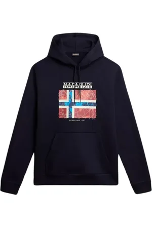Napapijri Homme, Sweatshirts et sweats à capuche, Bleu, Taille: L Pull en Coton Bleu à Manches Longues Guiro