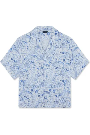 Paul & Shark Homme, Chemises, Bleu, Taille: L Chemise en lin à imprimé paisley