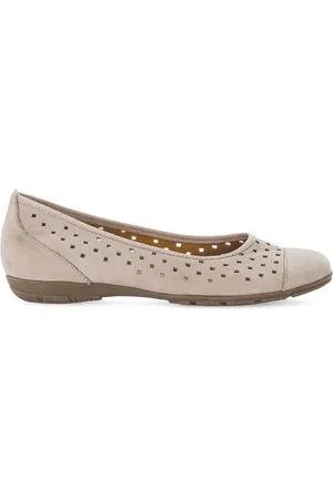 Gabor Femme, Chaussures, , Taille: 41 EU Ballerines beiges en cuir nubuck