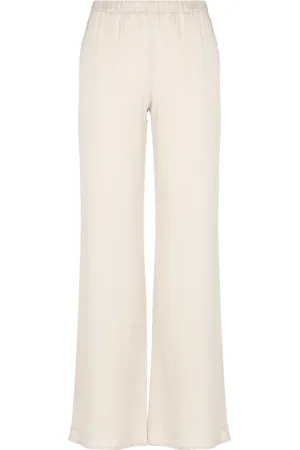 ANTONELLI Femme, Pantalons, Rose, Taille: 40 FR Pantalon en Soie Rose Taille Élastique