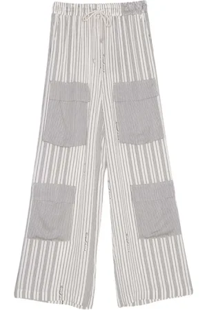 Twin-Set Femme, Pantalons, Multicolore, Taille: 38 FR Rayures Amusantes Bleu Profond Pantalon
