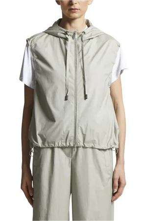 PESERICO SIGN Femme, Vestes, Vert, Taille: 38 FR Gilet en toile de parachute en coton technique
