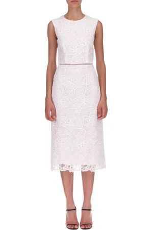 ERMANNO SCERVINO Femme, Robes, Blanc, Taille: 38 FR Robe Midi Élégante en Dentelle