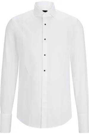 HUGO BOSS Homme, Chemises, Blanc, Taille: 4XL Chemise en coton décontractée