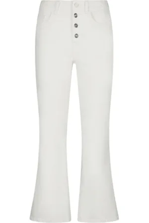 Liu Jo Femme, Pantalons, Blanc, Taille: W26 Pantalon Bootcut en Coton Blanc