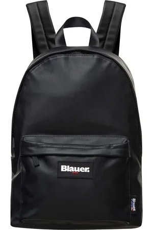Blauer Homme, Sacs, Noir, Taille: ONE Size Sac à Dos Noir Enduit avec Bretelles Réglables