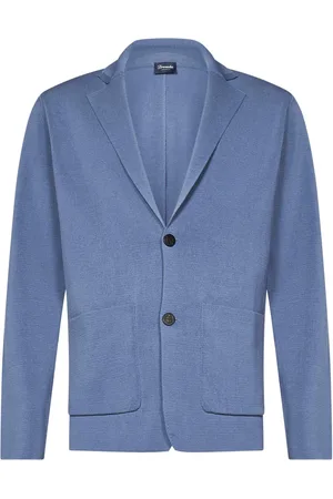 DRUMOHR Homme, Vestes, Bleu, Taille: M Blazer en Tricot de Coton Bleu Clair