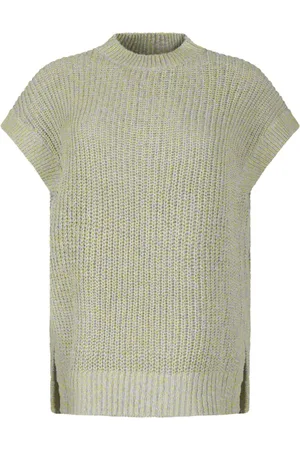Calvin Klein Femme, Pulls, Vert, Taille: 36 FR Pull sans Manches Tricoté Multicolore