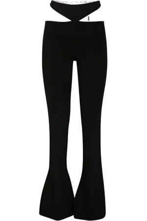 The Attico Femme, Pantalons, Noir, Taille: 36 FR Pantalon noir évasé avec découpes