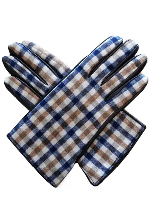 Aquascutum Femme, Accessoires, Multicolore, Taille: L Gants en Laine et Cuir Club Check Marron