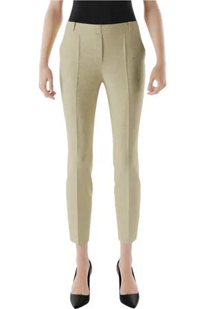 Pinko Femme, Pantalons, Jaune, Taille: 38 FR Tissu Extérieur: 55%Li 42%Vi 3%Ea - Doublure: 100%Co