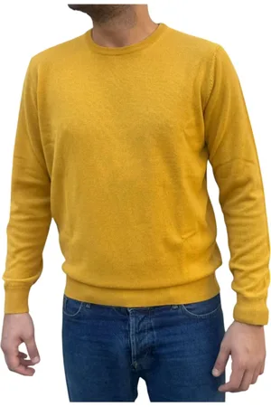 KANGRA CASHMERE Homme, Pulls, Jaune, Taille: 2XL Pull col rond en cachemire